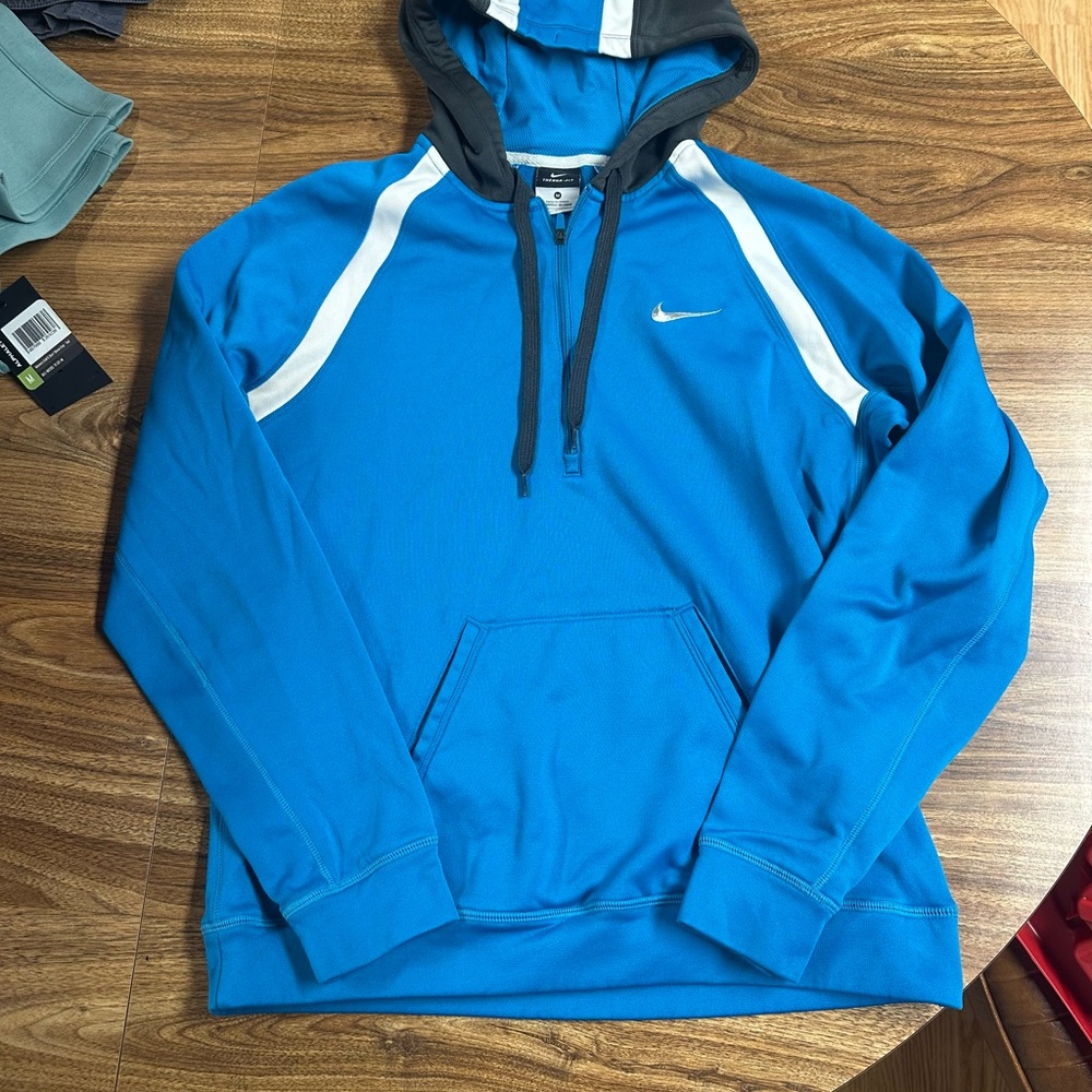 Nike Bright Blue Hoodie with White and Black Details